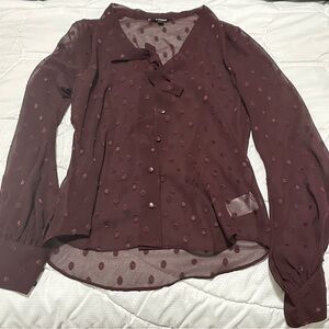 Express
Burgundy Blouse With Bow Tie
Worn Once